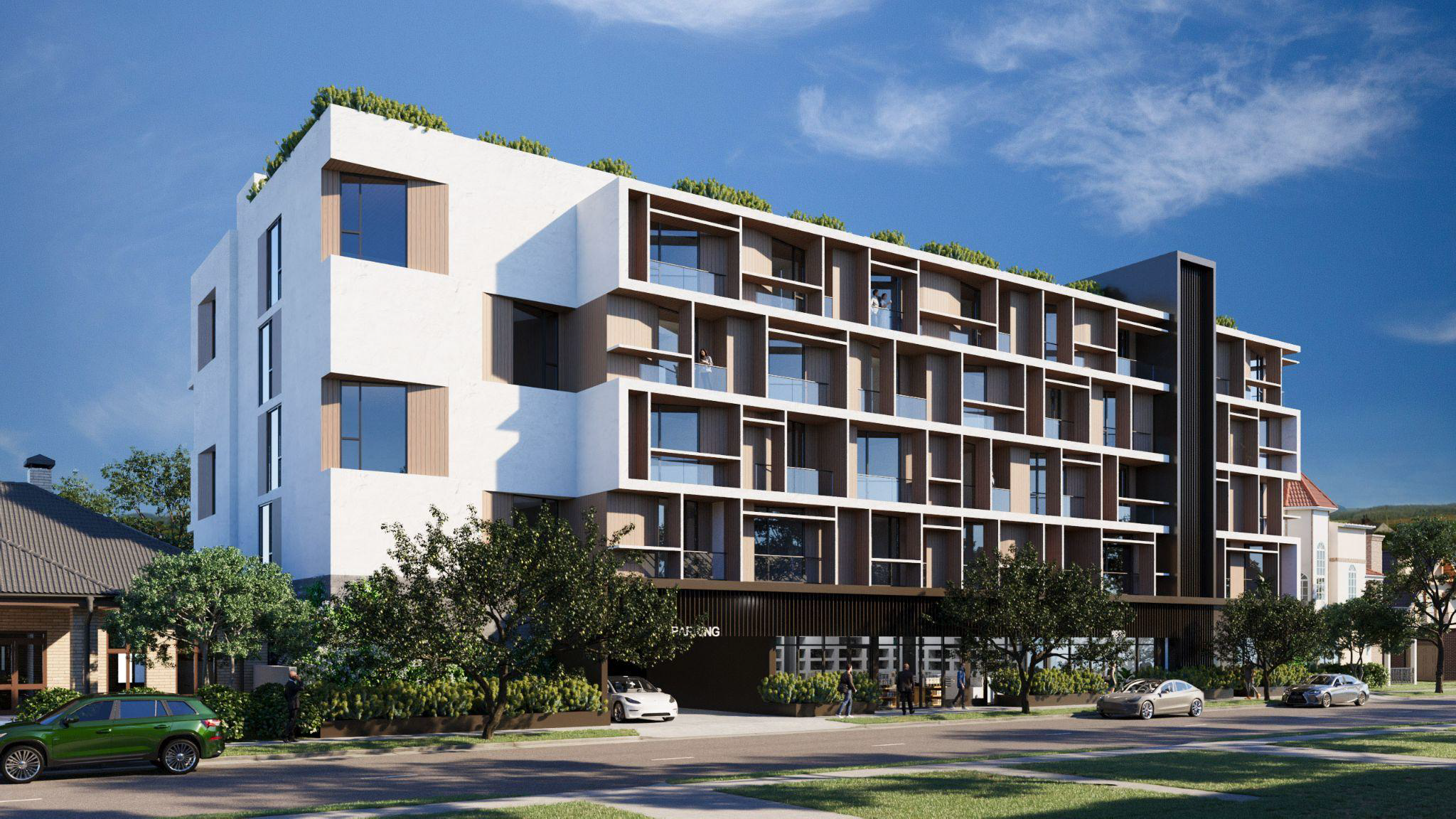 Perspectiva do projeto residencial na Califórnia