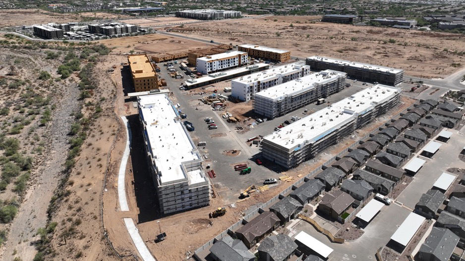 Vista aérea da obra do projeto em Phoenix
